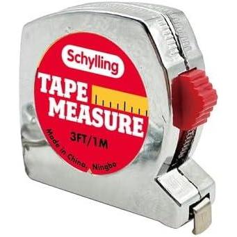 Schylling Mini Tape Measure – 1.5″ Real Working 3 Foot Long Retractable Pocket-Sized Tape Measure – Includes Carabiner Clip and Chain – Ages 3 and Up