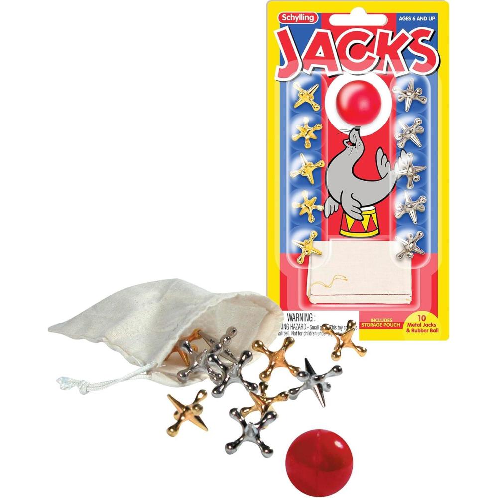 Metal Jacks and Rubber Ball Set