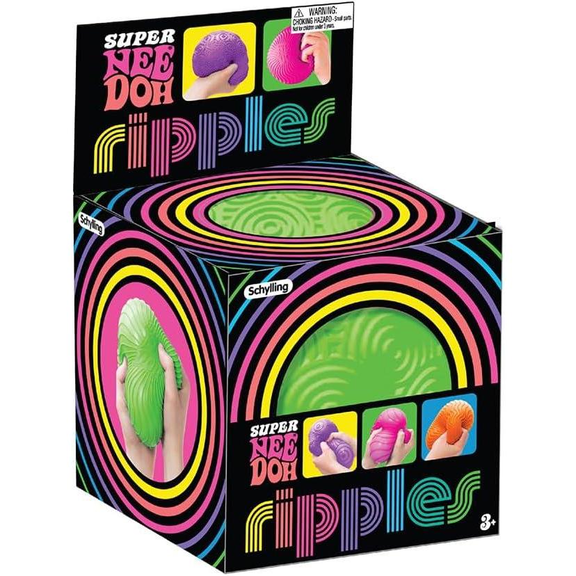 Schylling: Ripples Super NeeDoh – Surprise Style  (1) 4.25″ Toy in Assorted Neon Colors & Textures, Doh-Filled, Stress Reliever, Squish-Squeeze-Pull